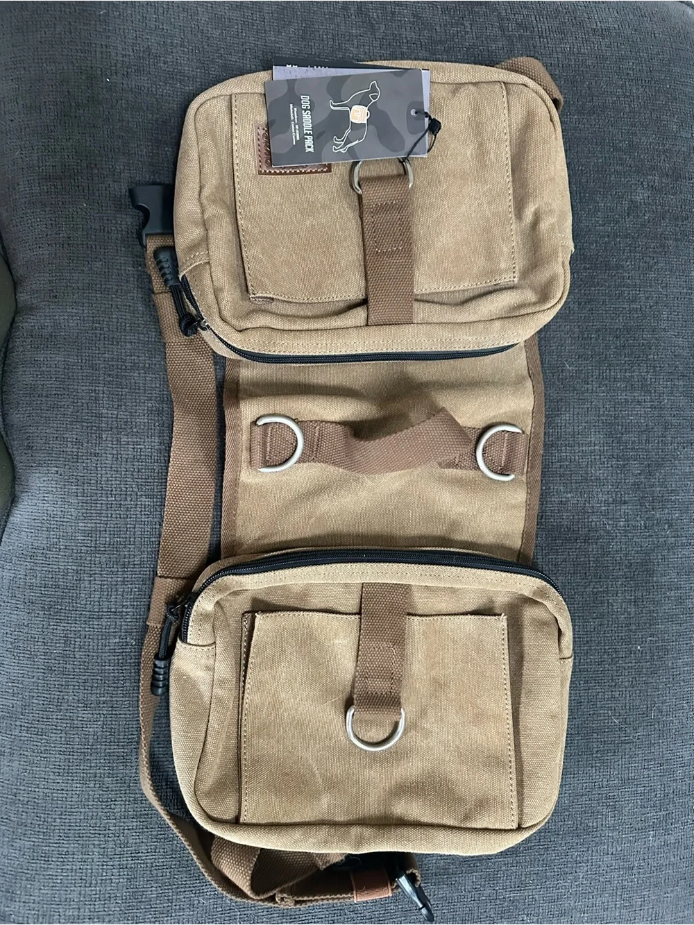 Canvas Dog Saddle Pack - Tan NWT